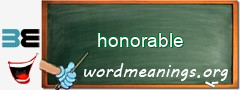 WordMeaning blackboard for honorable